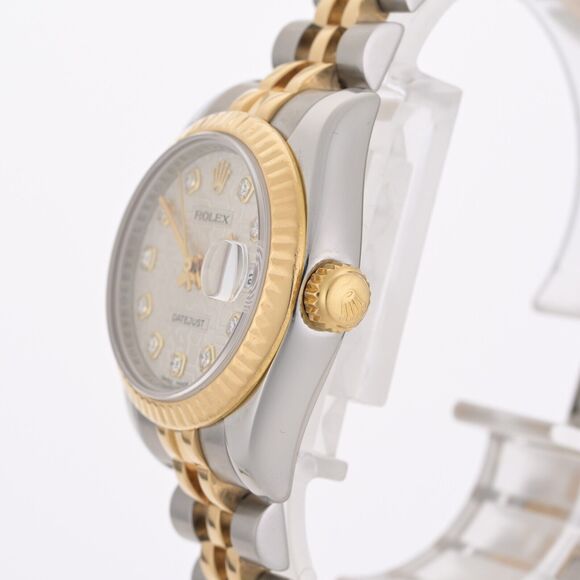 2007 Rolex Datejust 179173 Jubilee Diamond Dial 18k Gold 26mm Ladies Watch + Box - Picture 5 of 14